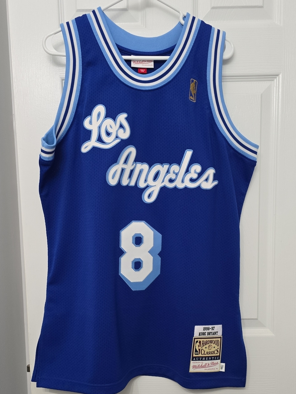 Mitchell & Ness Los Angeles #8 Blue Basketball Jersey